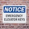 Signmission Emergency Elevator Keys, 10 in W x Rectangle, Plastic OS-2PACK-NS-P-710-L-11783 - alternate 3